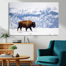 Bison Snow Wall Art Canvas Print – Framed Wildlife Scene by MyGreatCanvas | Canvas Wall Art Prints | Photo Prints & Wall Decor