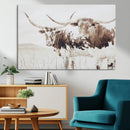 Longhorn Cow Decor Wall Art Canvas Print – Framed Rustic by MyGreatCanvas | Canvas Wall Art Prints | Photo Prints & Wall Decor