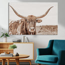 Longhorn Bull Photo Wall Art Canvas Print, Framed Rustic Cow by MyGreatCanvas | Canvas Wall Art Prints | Photo Prints & Wall Decor