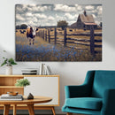 Texas Longhorn Canvas Wall Art Print – Framed Rustic Barn by MyGreatCanvas | Canvas Wall Art Prints | Photo Prints & Wall Decor
