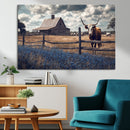Texas Longhorn Wall Art Canvas Print – Framed Rustic Barn by MyGreatCanvas | Canvas Wall Art Prints | Photo Prints & Wall Decor