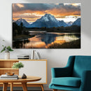 Mountain Sunset Wall Art Canvas Print – Framed Alpine