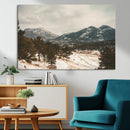 Mountain Landscape Wall Art Canvas Print – Framed Snowy