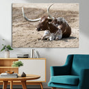 Texas Longhorn Wall Art Canvas Print – Framed Country Art by MyGreatCanvas | Canvas Wall Art Prints | Photo Prints & Wall Decor