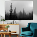 Misty Pines Wall Art Canvas Print – Framed Woodland