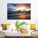 Beach Sunset Wall Art Canvas Print – Tropical Ocean Waves