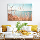 Coastal Grass Landscape Wall Art Canvas Print – Golden