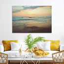Sunset Seascape Wall Art Canvas Print – Framed Pastel Ocean