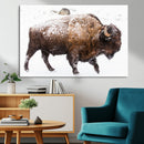 Snowy Buffalo Wall Art Canvas Print – Framed Wildlife by MyGreatCanvas | Canvas Wall Art Prints | Photo Prints & Wall Decor