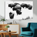 Buffalo Herd Wall Art Canvas Print – Framed Black and White by MyGreatCanvas | Canvas Wall Art Prints | Photo Prints & Wall Decor