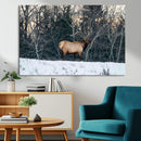 Wild Elk Wall Art Canvas Print – Framed Winter Wildlife by MyGreatCanvas | Canvas Wall Art Prints | Photo Prints & Wall Decor
