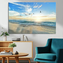 Minimalist Seaside Wall Art Canvas Print – Morning Glow