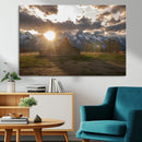 Snowy Peaks Wall Art Canvas Print – Rustic Mountain