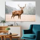 Vintage Wildlife Wall Art Canvas Print – Misty Landscape