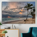 Tropical Storm Wall Art Canvas Print – Framed Moody Beach