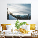 Snowy Mountain Wall Art Canvas Print – Frosty Peaks Alpine