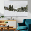 Frosty Pines Wall Art Canvas Print – Framed Silent Snowfall