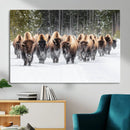 American Bison Herd Wall Art Canvas Print – Powerful Winter by MyGreatCanvas | Canvas Wall Art Prints | Photo Prints & Wall Decor