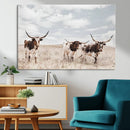 Majestic Longhorn Cows Wall Art Canvas Print – Rustic by MyGreatCanvas | Canvas Wall Art Prints | Photo Prints & Wall Decor