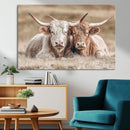 Couple Highland Cows Wall Art Canvas Print – Peaceful Meadow by MyGreatCanvas | Canvas Wall Art Prints | Photo Prints & Wall Decor