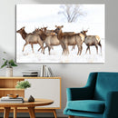 Snowy Elk Herd Wall Art Canvas Print – Majestic Winter by MyGreatCanvas | Canvas Wall Art Prints | Photo Prints & Wall Decor