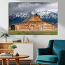 Rustic Wooden Barn Wall Art Canvas Print – Snowy Mountain by MyGreatCanvas | Canvas Wall Art Prints | Photo Prints & Wall Decor