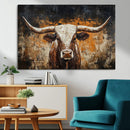 Abstract Longhorn Bull Wall Art Canvas Print – Vintage by MyGreatCanvas | Canvas Wall Art Prints | Photo Prints & Wall Decor