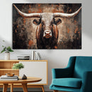 Rustic Longhorn Bull Wall Art Canvas Print – Vintage Western by MyGreatCanvas | Canvas Wall Art Prints | Photo Prints & Wall Decor