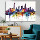 Atlanta Skyline Wall Art Canvas Print – Framed Colorful