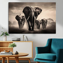 Elephant Family Wall Art Canvas Print, Framed Elephant Wall