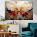 Vibrant Angel Wings Wall Art Canvas Print – Gold Red by MyGreatCanvas | Canvas Wall Art Prints | Photo Prints & Wall Decor