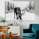 Moose Wall Art Canvas Print – Winter Snowy Forest Antlers by MyGreatCanvas | Canvas Wall Art Prints | Photo Prints & Wall Decor