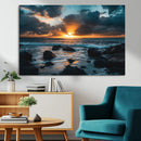 Ocean Sunset Wall Art Canvas Print – Rocky Shore Waves by MyGreatCanvas | Canvas Wall Art Prints | Photo Prints & Wall Decor