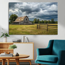 Rustic Stormy Barn Wall Art Canvas Print, Moody Country Farm by MyGreatCanvas | Canvas Wall Art Prints | Photo Prints & Wall Decor