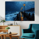 Dark Stormy Pier Wall Art Canvas Print, Moody Ocean Night by MyGreatCanvas | Canvas Wall Art Prints | Photo Prints & Wall Decor