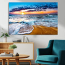 Ocean Waves Wall Art Canvas Print Ocean Waves Beach Sunset by MyGreatCanvas | Canvas Wall Art Prints | Photo Prints & Wall Decor