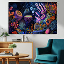 Vibrant Neon Coral Reef Wall Art Canvas Print, Colorful by MyGreatCanvas | Canvas Wall Art Prints | Photo Prints & Wall Decor
