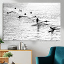 Black White Artistic Surfers Canvas, Black and White by MyGreatCanvas | Canvas Wall Art Prints | Photo Prints & Wall Decor