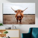 Longhorn Bull Wall Art Canvas Print – Framed Rustic by MyGreatCanvas | Canvas Wall Art Prints | Photo Prints & Wall Decor
