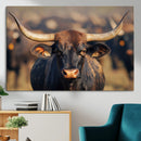 Majestic Texas Longhorn Bull Rustic Farm Animal Strong by MyGreatCanvas | Canvas Wall Art Prints | Photo Prints & Wall Decor