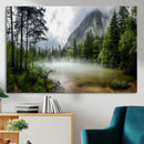Misty Lake Forest Wall Art – Green Trees Calm Water by MyGreatCanvas | Canvas Wall Art Prints | Photo Prints & Wall Decor