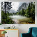 Misty Lake Forest Wall Art Canvas Print, Green Trees and by MyGreatCanvas | Canvas Wall Art Prints | Photo Prints & Wall Decor