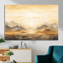 Sepia Color Abstract Mountain Wall Art Canvas Print