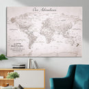 Customize Large Push Pin World Map Wall Art Canvas Print –