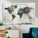 Personalized Push Pin World Map Canvas Print – Custom Framed