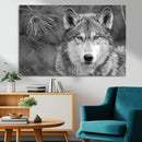 Wild Wolf Blue Eye Wall Art Canvas Print