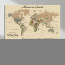 Personalized Push Pin Map with Pin Wall Art Canvas Print –