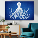 Large 3-Panel Blue Octopus Canvas Wall Art | Coastal Marine by MyGreatCanvas | Canvas Wall Art Prints | Photo Prints & Wall Decor