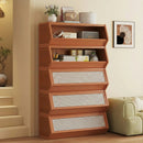 Thin Bamboo Shoe Cabinet with 3 Flip Drawers – Narrow Shoe Storage Organizer by 2Dropme