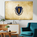 Massachusetts Flag Wall Art Canvas Print